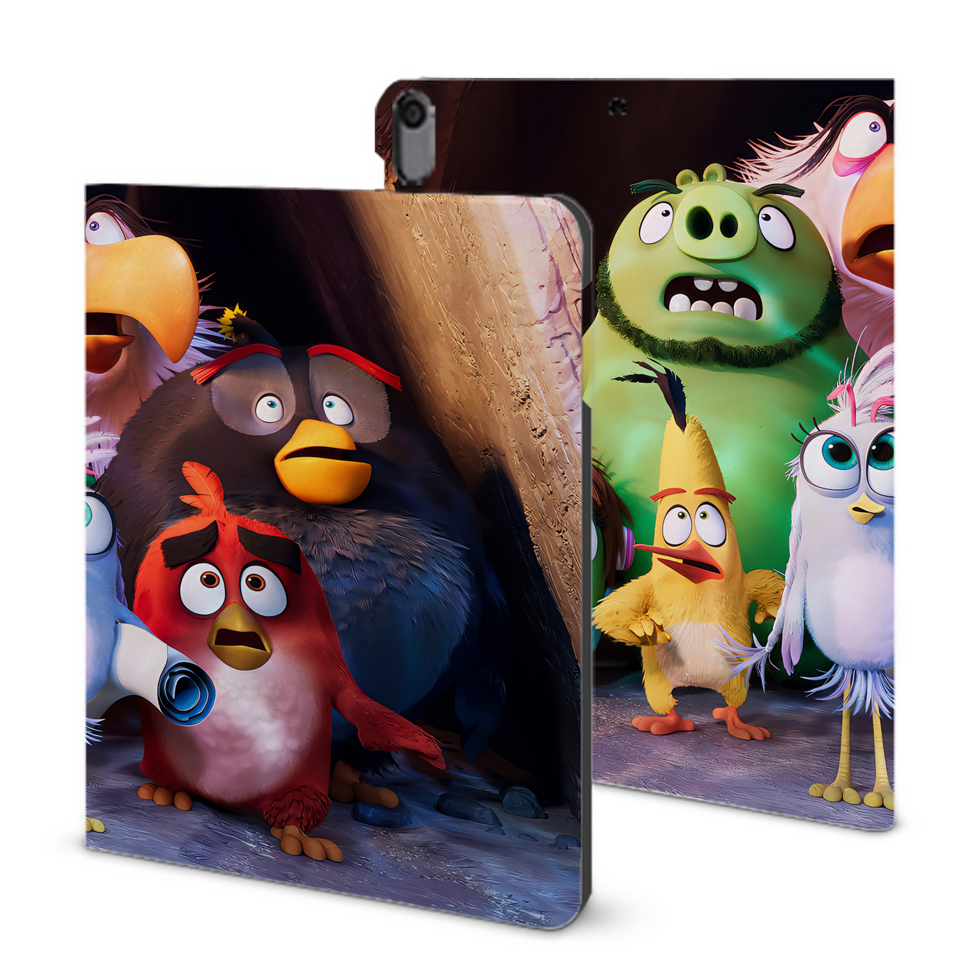 （画像用） Angry Birds アングリーバード IPad ケース ブック型 PUレザー TPU 耐衝撃 軽量 薄型 ペン収納なし 全面保護 IPad 各モデル対応